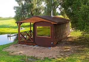 Баня квадро функо 28 с навесом