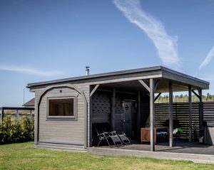 Баня квадро модерн с террасой функо 10